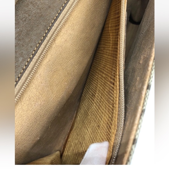 Gucci Brown Monogram Clutch with Gold Accent - Picture 6 of 11